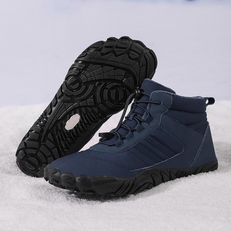 New Winter Cotton Boots for Men, Casual Cotton Shoes for Women, Velvet Thickened Snow Boots for Couples, Warm Barefoot Hiking Shoes - Image 1