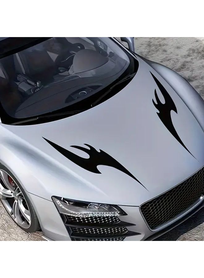 Yellow Flame Design Universal Car Sticker Cover for Engine Hood Personal Modifications - Image 4