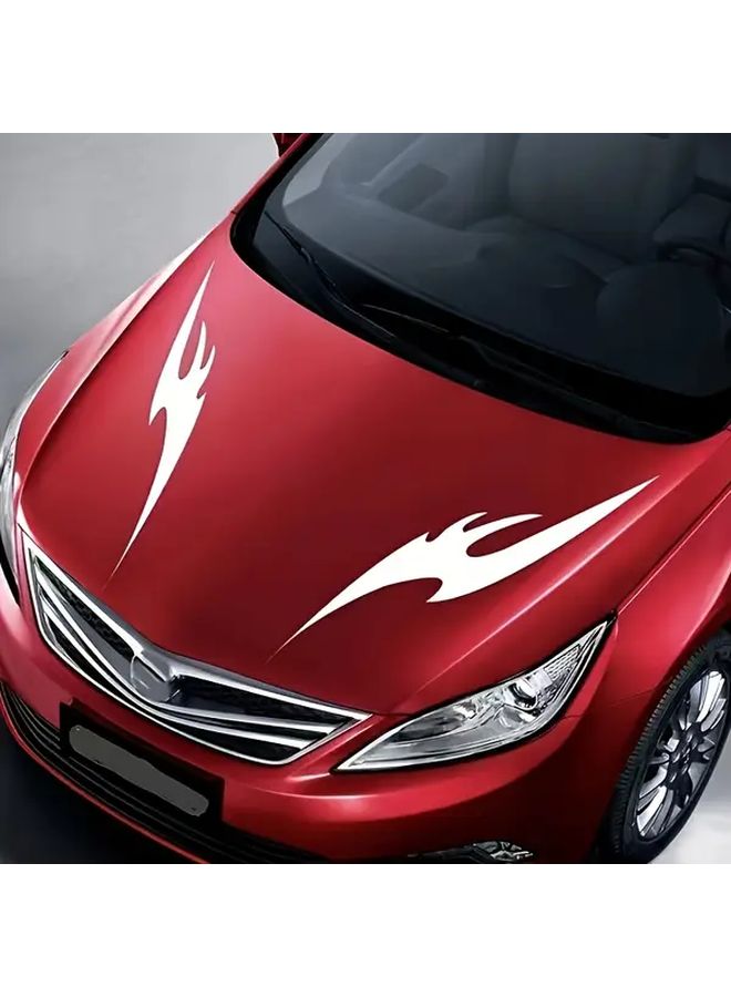 Yellow Flame Design Universal Car Sticker Cover for Engine Hood Personal Modifications - Image 1