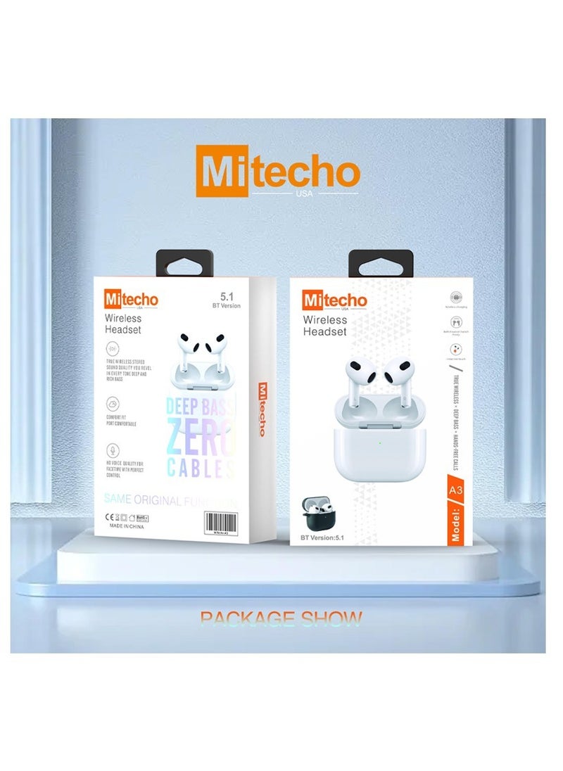 Mi techo - Mi techo Bluetooth Wireless Earphone Deep Sound With Super Clear Mic For Android and Tablet - Image 1