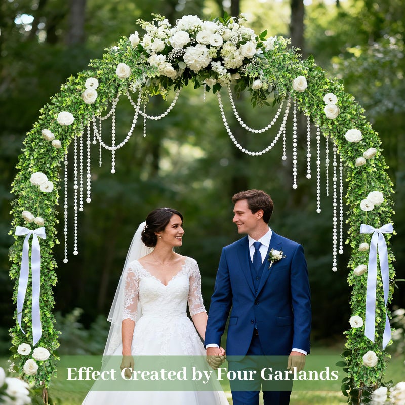 Vlorart 6FT Artificial Boxwood Garland, Faux Vines Hanging Plant Greenery Garland for Wedding Backdrop Arch Wall Farmhouse Party Decor, UV Protected Indoor Outdoor Use - Image 5