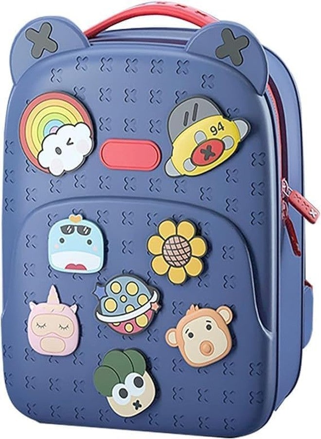 Jet Roy Water Resistant Kids Backpack Light Weight School Bookbag Unisex Stylish Bag for Children Age 3-12 Years Old, with DIY Patches, Durable (Blue) - Image 4