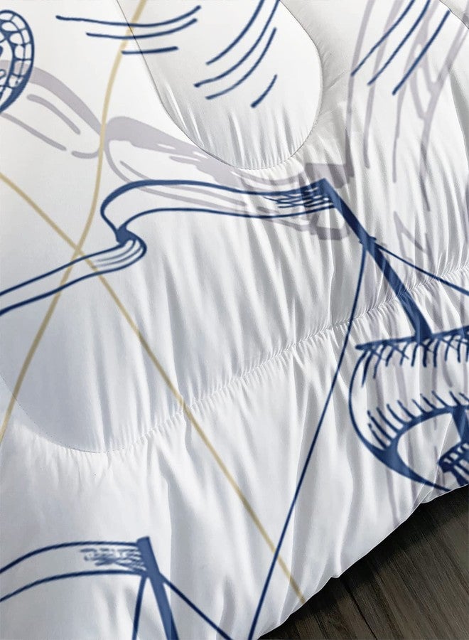 CVHOUSE Whale Comforter Set - Twin Size Nautical Sailing Quilt Set - White and Blue Ocean Decor 3 Pieces - Image 5