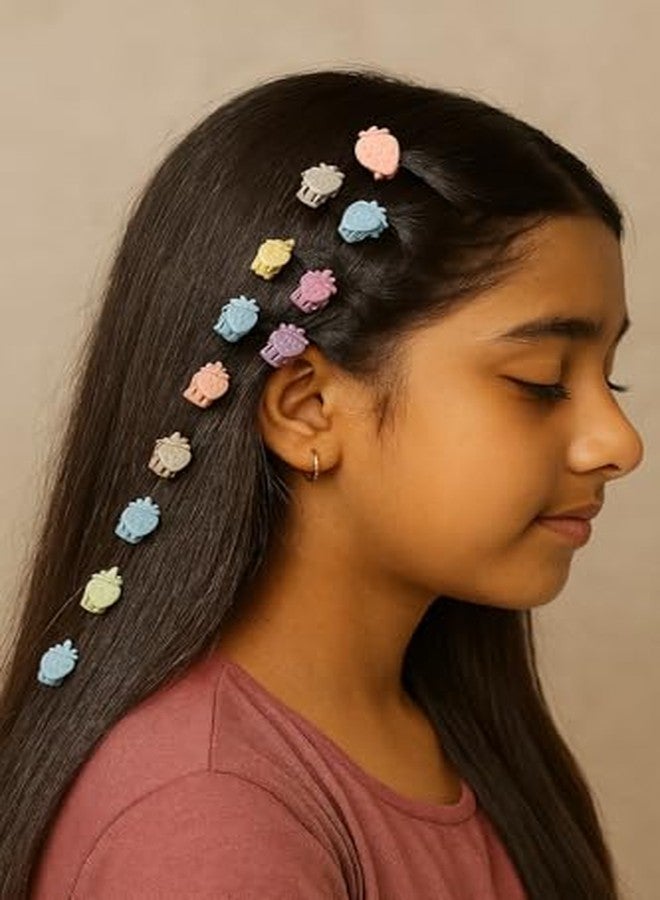 Freebies 30 Pcs Mini Hair Clutcher | Stylish Colorful Strawberry Hair Clips | Cute Small Hair Accessories for Daily Use - Image 3