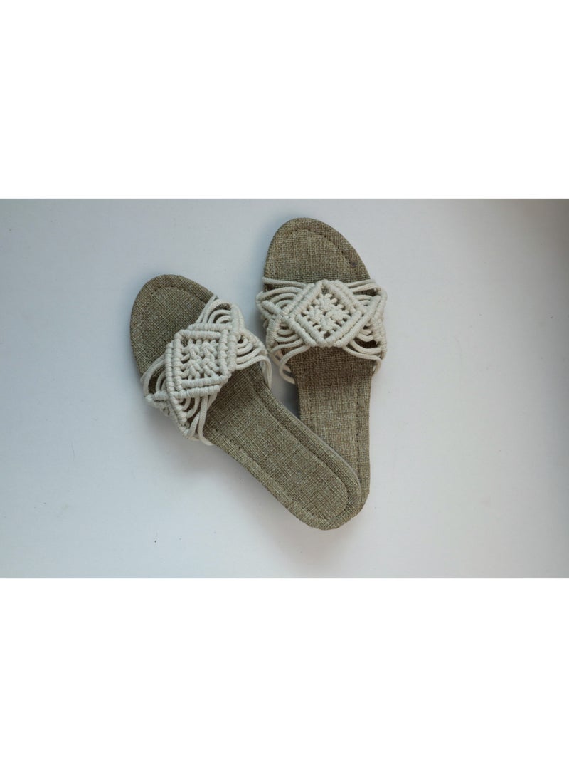 انتيكيانو سليبر مكرمي – تصميم بوهيمي يدوي من القطن – المقاسات 38 - Image 3