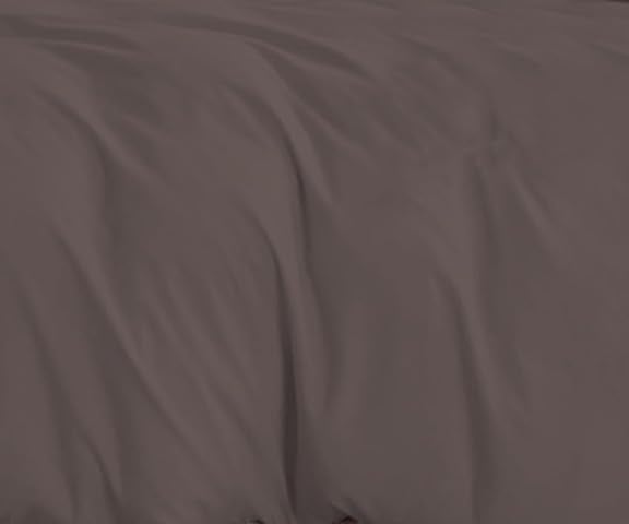 TIB Glace Cotton 140 GSM Plain Elastic Fitted Bedsheets King Size 78 x 72 with 2 Pillow Covers for Home Hotel Guest Room Pastel Brown - Image 2