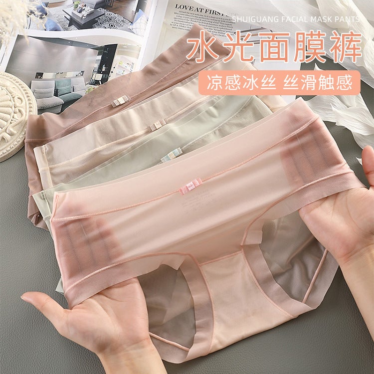 [ And Fast Delivery] Nylon Underwear Women'S Summer Thin Ice Silk Seamless Waist Breathable Mask Briefs Girls - Image 2