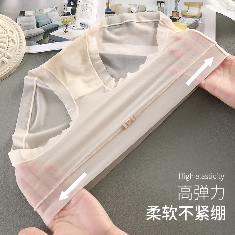 [ And Fast Delivery] Nylon Underwear Women'S Summer Thin Ice Silk Seamless Waist Breathable Mask Briefs Girls - Image 4