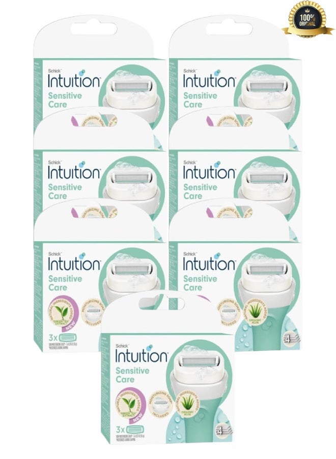 Intuition 7 Pieces 3-Piece Intuition Sensitive Care Moisturizing Razor Blade Refills Multicolour 10grams - Image 1