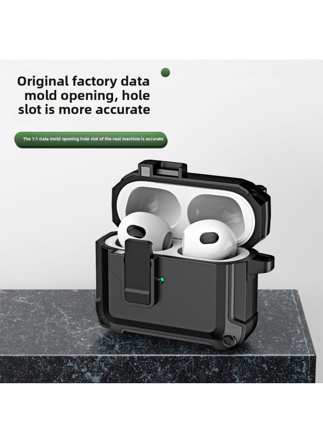 Generic - For Apple AirPods4 Protective Case Bluetooth Earphone Cover With Latch Elastic Lid Pro Earphone Shell Multi-Function Universal Style-Color:White-Applicable Model:AirPods 4 - Image 1
