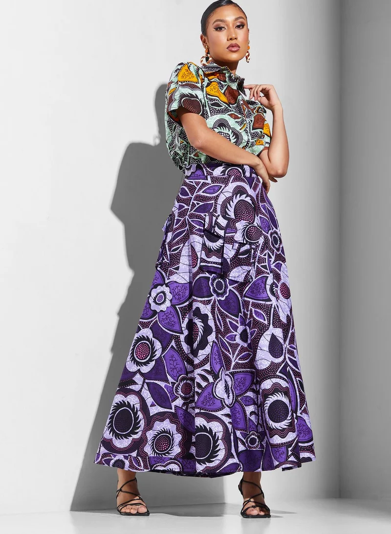 Funke Adepoju Polo Neck Printed Top