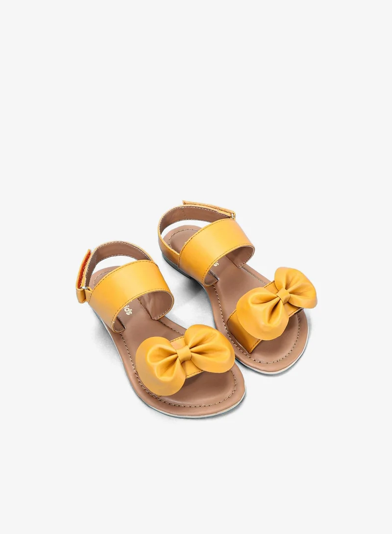 Pine Kids Pine Kids Sandals Bow Applique - Mustard Yellow