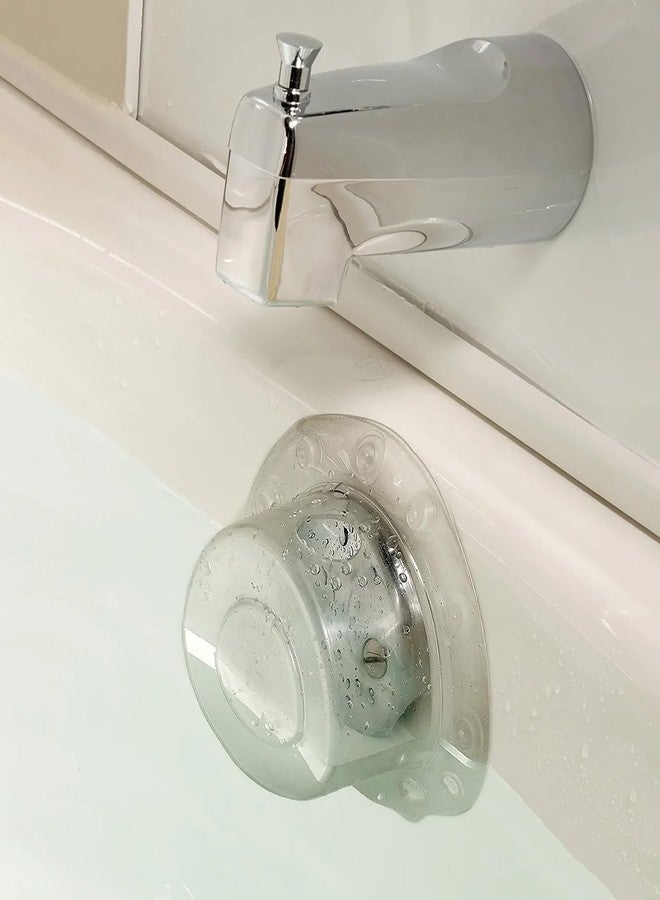 LINYUEARUI 2 Pack Bathtub Stoppers Overflow Drain Covers, Bathtub Tray Plugs, add Extra Water to The Bathtub Heater Bathroom (Transparent+Blue) - Image 5