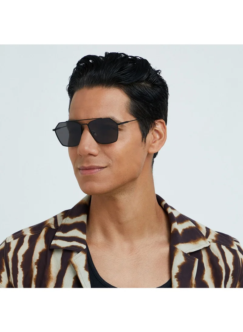 30Sundays 30Sundays FIGARO - La French Collection Men's Aviator Sunglasses, Black/Gray