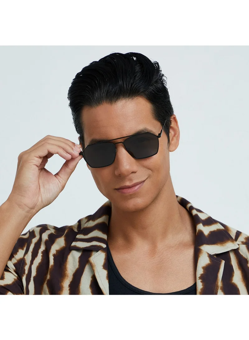 30Sundays 30Sundays FIGARO - La French Collection Men's Aviator Sunglasses, Black/Gray