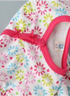 Tiny Hug Girls' Floral Print Short Sleeve Onesie  - Image 4
