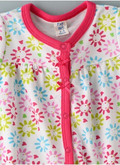 Tiny Hug Girls' Floral Print Short Sleeve Onesie  - Image 3