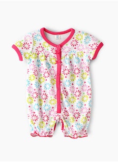 Tiny Hug Girls' Floral Print Short Sleeve Onesie  - Image 1