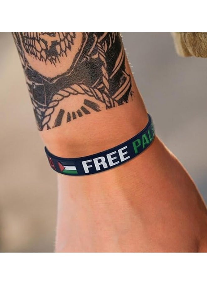 General - Silicone Palestine Flag Bracelet Wristband for Men Women - Image 1