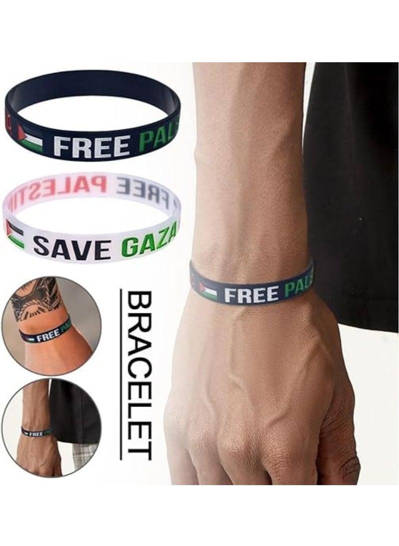 General - Silicone Palestine Flag Bracelet Wristband for Men Women - Image 1