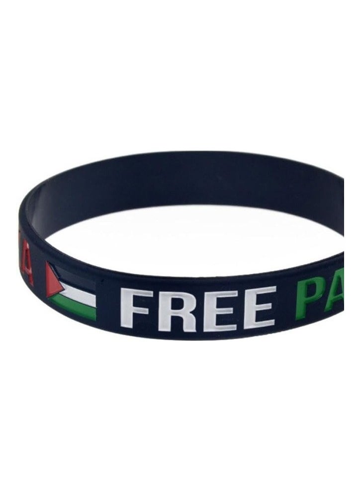 General - Silicone Palestine Flag Bracelet Wristband for Men Women - Image 1