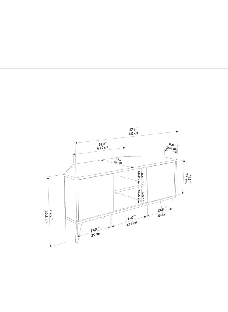 Decorotika - Lesson 120 cm Corner TV Unit for TVs up to 55" - Image 1