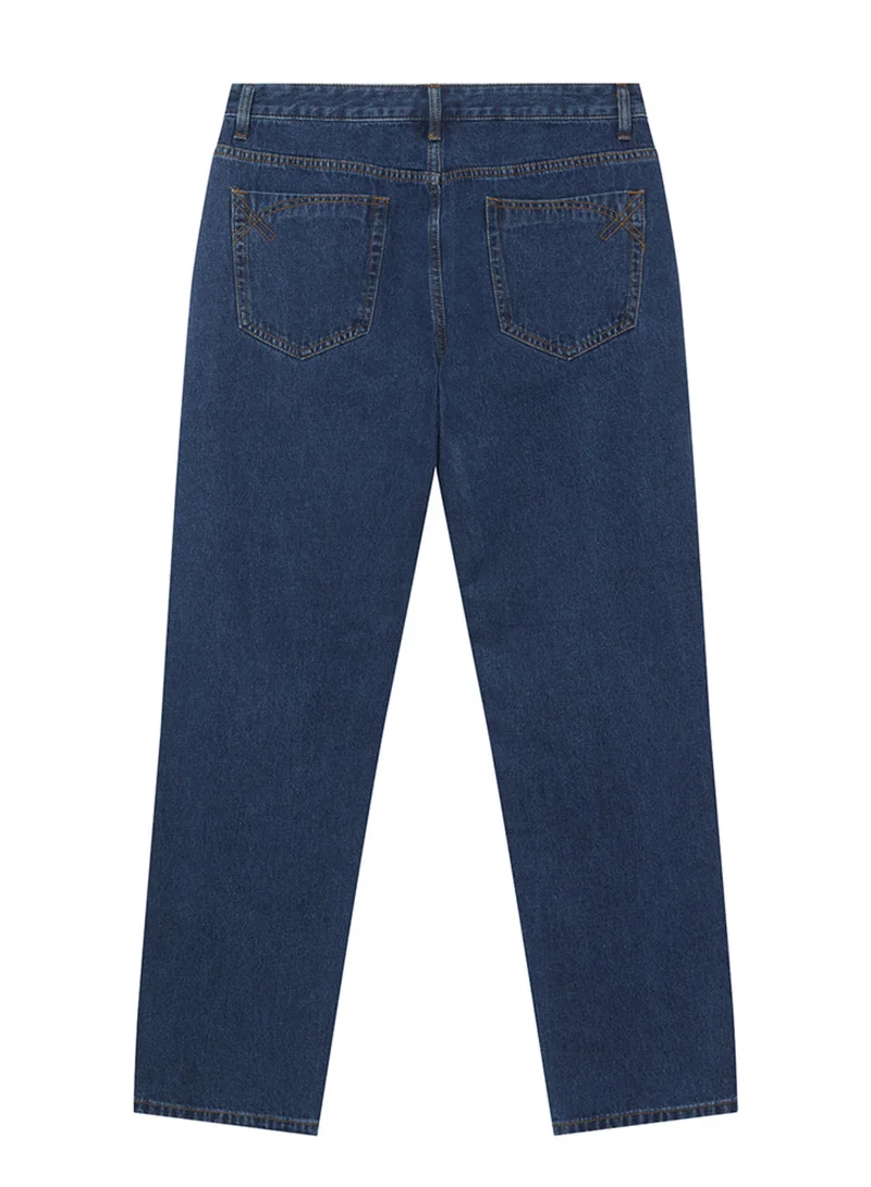 جيوردانو Men’s Regular Fit Mid Rise Elastic Waist Denim Jeans | Online Exclusive