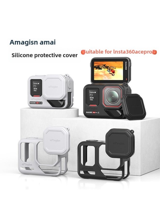 Generic AMagisn Amei Yingshi Insta360 AcePro2 Silicone Cover Protective Cover Lens Body Protection Accessories-Color:Acepro  - Image 2