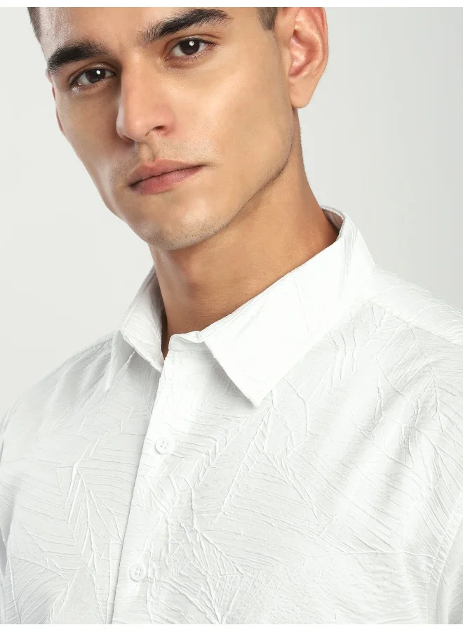Beyoung White Crushed Shirt