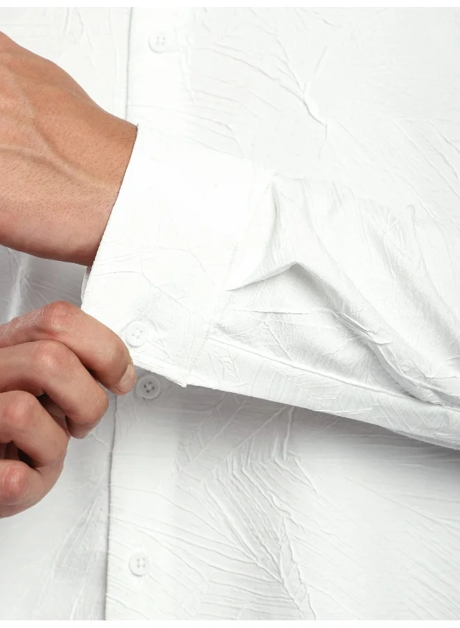 Beyoung White Crushed Shirt