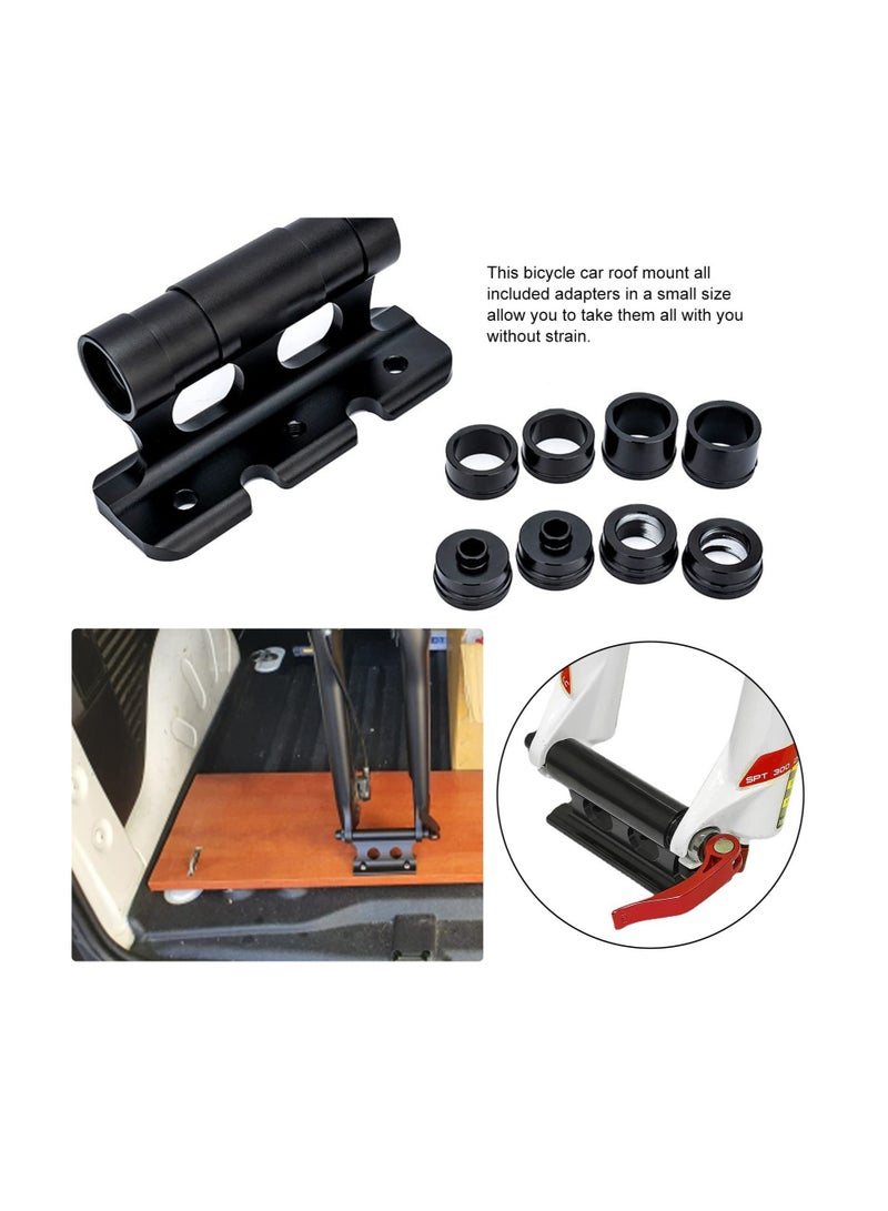 Bike Fork Mount, Bike Car Rack Carrier, Aluminum Alloy Bicycle Fork Bracket, Suitable for Outdoor Travel Transporting Bicycle, Fits Thru Axle Fitments Sizes 100*5/100*12/100*15/110*15mm
