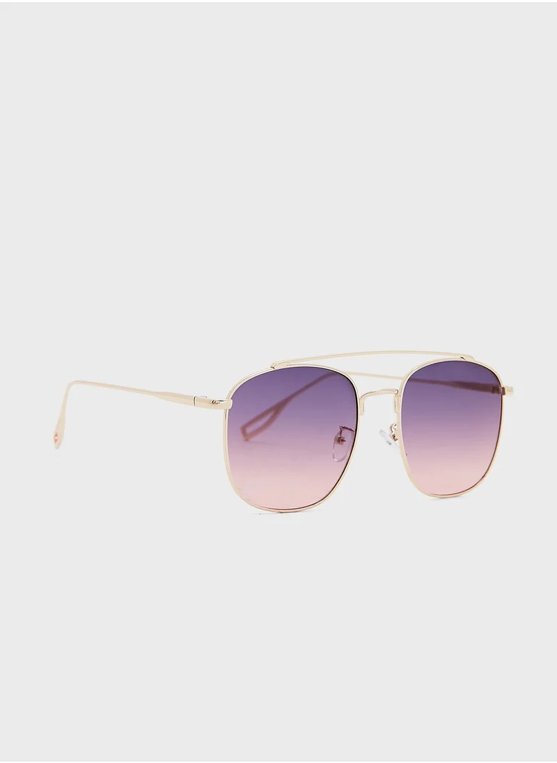 Seventy Five Casual Ombre Len Aviator Sunglasses