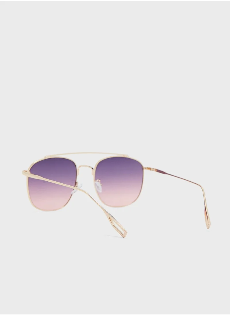 Seventy Five Casual Ombre Len Aviator Sunglasses