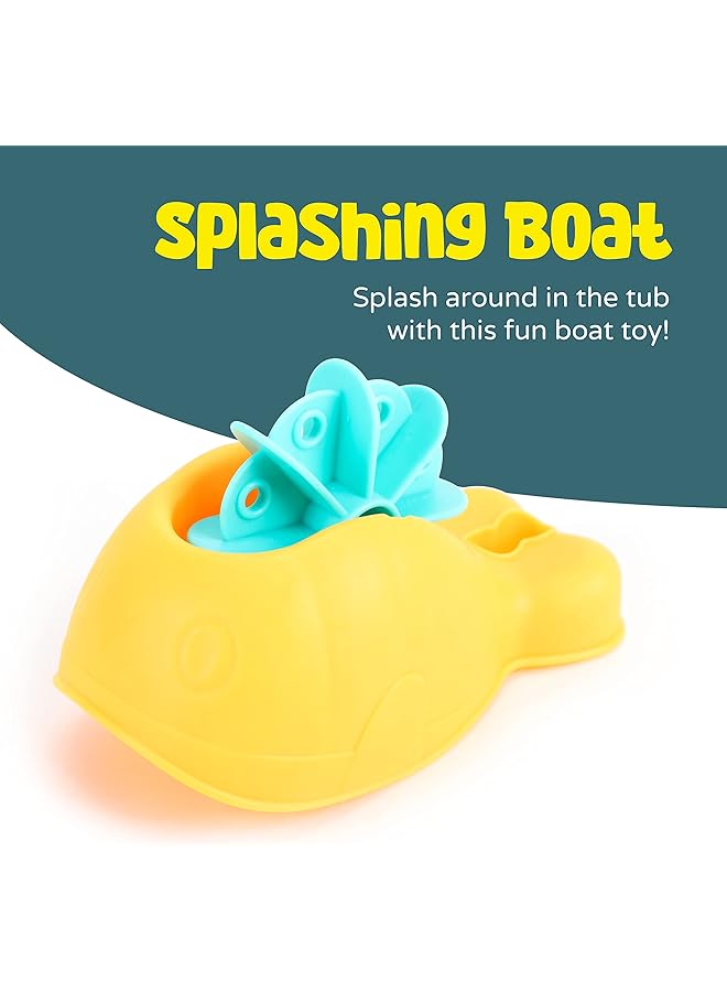 The Moon brand Baby Bath Toys Mini Floating Duck With Accessories Soft Bathtub Beach & Pool Toys Bright Colors And Stimulating Textures Gifts And Party Favors For Kids Duck And Motor Set - Image 2
