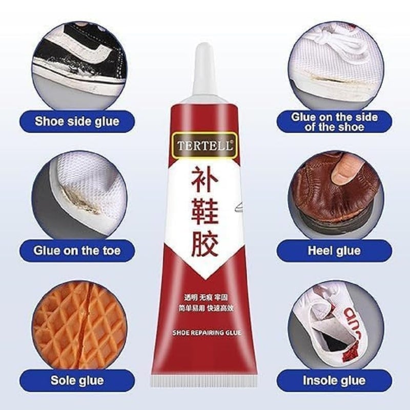 PRAYTEX Shoe Repair Glue, 60ml Waterproof & Quick-Drying Footwear Adhesive, Instant Strong & Flexible Fabric Glue for Sole Repair, Sneakers, Boots, All Types of Shoes (Shoe Repair Glue) - Image 1