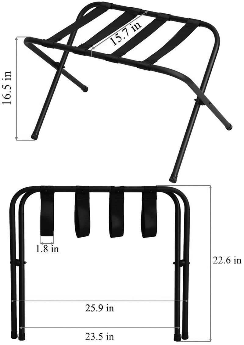 Mabel Home Metal Folding Luggage Rack Black - Image 4