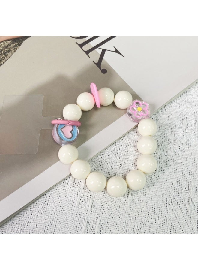 NIBEMINENT Phone Charm/ Chain Strap for Women Girls,Colored Heart Cell Phone Case Lanyard Wrist Strap