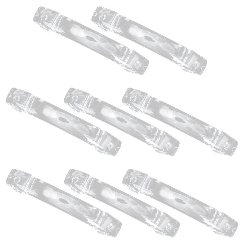 8 Pcs Large Arc Acrylic Cabinet Pulls Crystal Drawer Handles For Wardrobe Kitchen - Image 2
