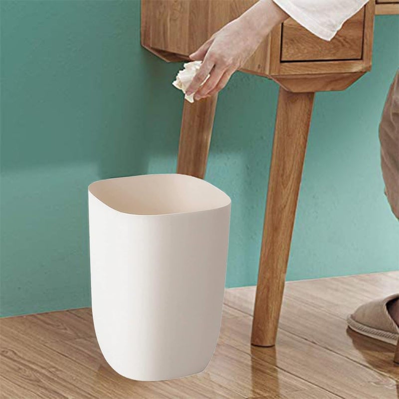 mingol Bathroom Trash Can, Small Garbage Can for Bedroom, Living Room, Kitchen, Slim Cute Plastic Waste Basket for Office, 7L, Ivory White - Image 5