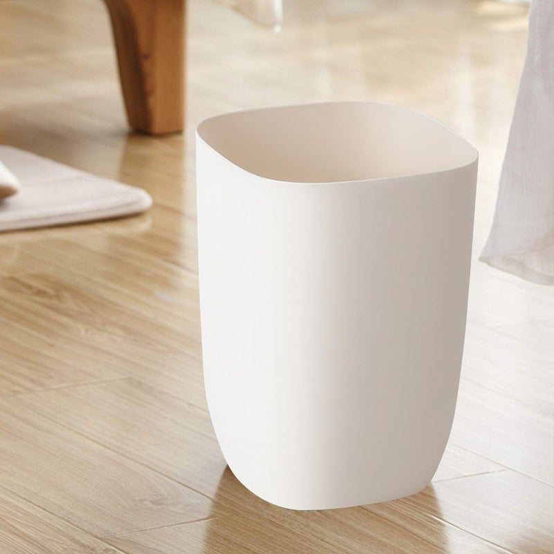 mingol Bathroom Trash Can, Small Garbage Can for Bedroom, Living Room, Kitchen, Slim Cute Plastic Waste Basket for Office, 7L, Ivory White - Image 4