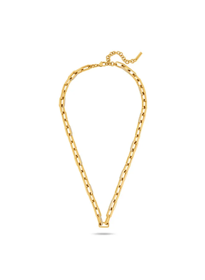 بالم انجلز Bruna Yellow Gold Plated Stainless Steel Link Chain Necklace for Women