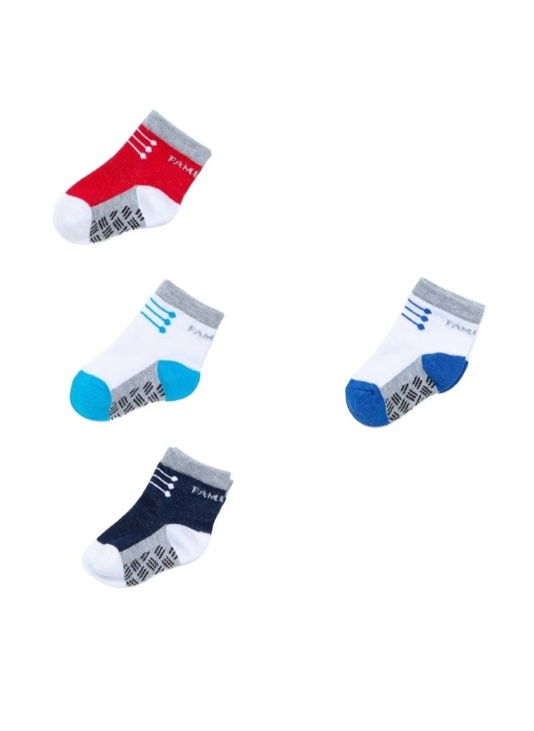 Generic Socks for Newborns with Top-Notch Quality – 4 Pieces! (Multi-colored)  - Image 1