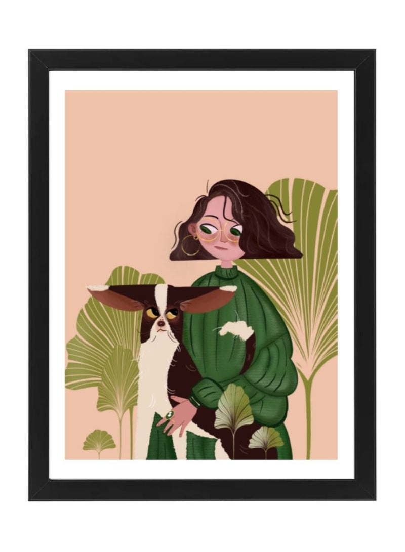Boomah Accessories Dog Lover Pet Lover Animal Illustration Nursery Poster with Frame 30x40cm