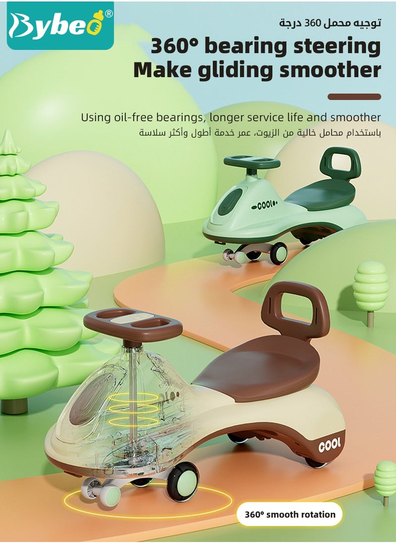 Bybeo Ride on Push Car for Kids, Baby Swing Car, Magic Baby Cars for 1-6 Years Boys Girls, Ride-On Toys for Kids Toddlers, Twister with Safety Belt, Light, Music, Storage Space and Push Handle  - Image 5