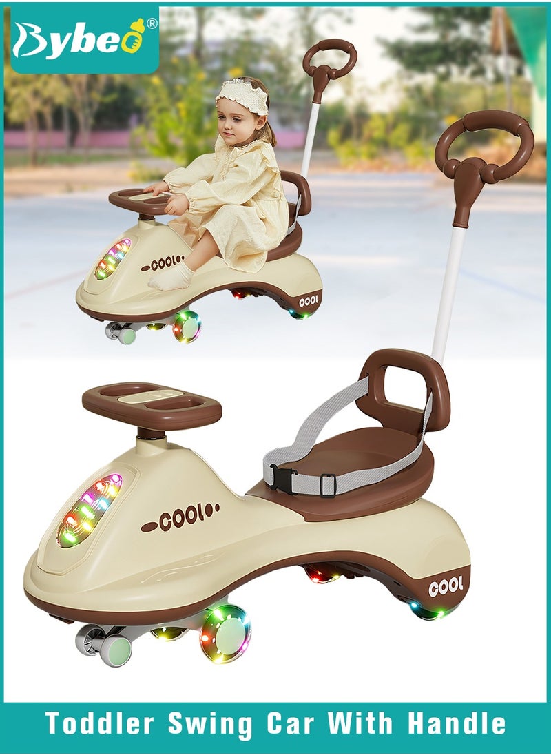 Bybeo Ride on Push Car for Kids, Baby Swing Car, Magic Baby Cars for 1-6 Years Boys Girls, Ride-On Toys for Kids Toddlers, Twister with Safety Belt, Light, Music, Storage Space and Push Handle  - Image 1