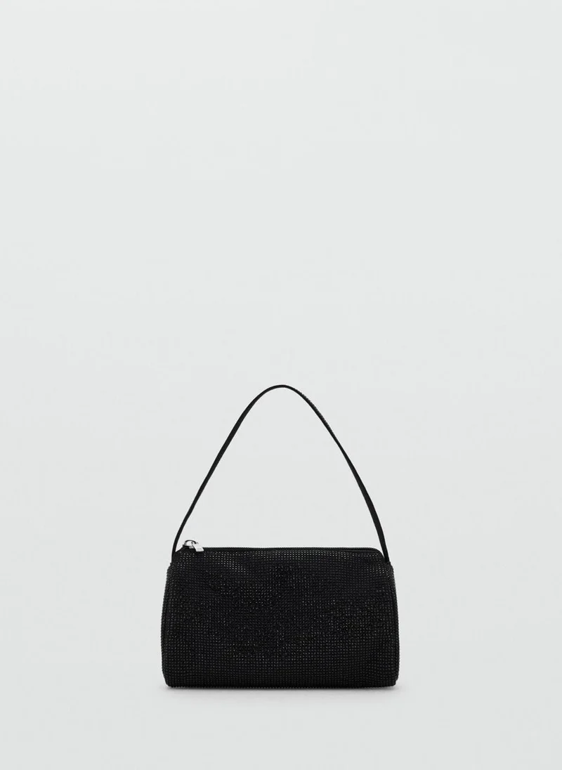 MANGO Handbag with rhinestones