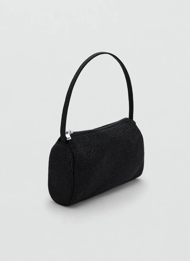 MANGO Handbag with rhinestones