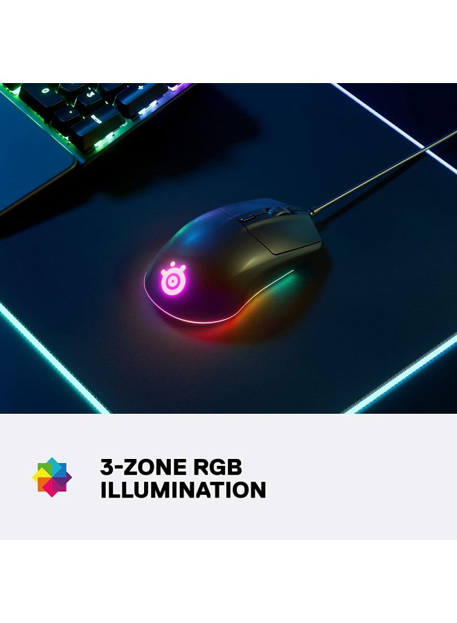 steelseries Rival 3 Gaming Mouse, 8,500 CPI TrueMove Core Optical Sensor, 6 Programmable Buttons, Split Trigger Buttons, Brilliant Prism RGB Lighting | 62513 - Image 4