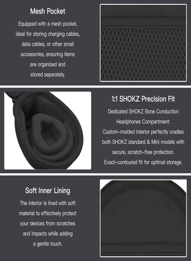 co2CREA for SHOKZ OpenRun Wireless Sports Headphones Hard Travel Case fits OpenRun mini/Pro 2 mini/OpenMove/OpenSwim/OpenSwim pro,Case Only - Image 5