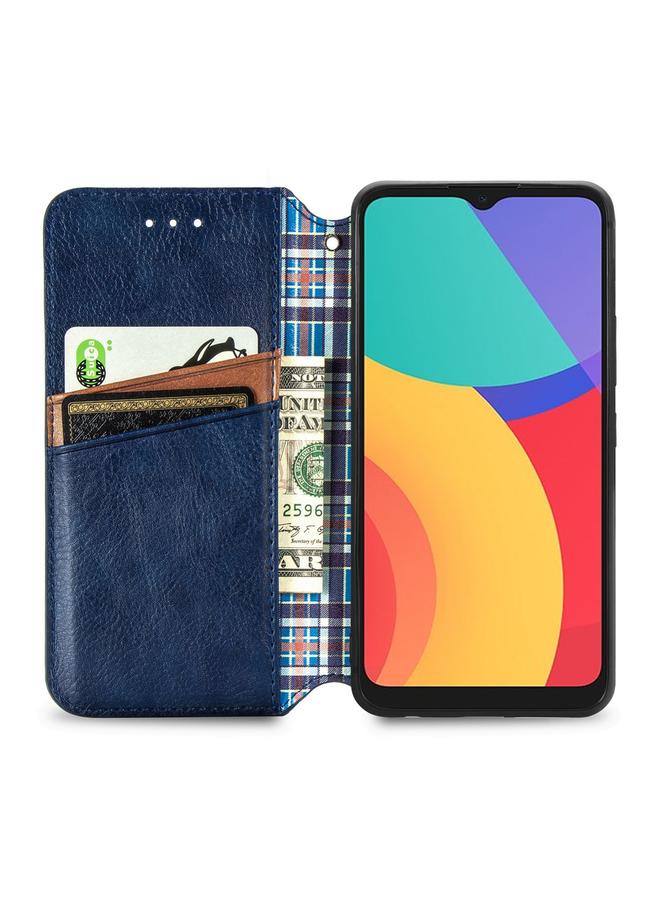 S-TOP Case For Alcatel 1S 2021 Cubic Grid Pressed Horizontal Flip Magnetic PU Leather Case with Holder & Card Slots & Wallet - Image 3